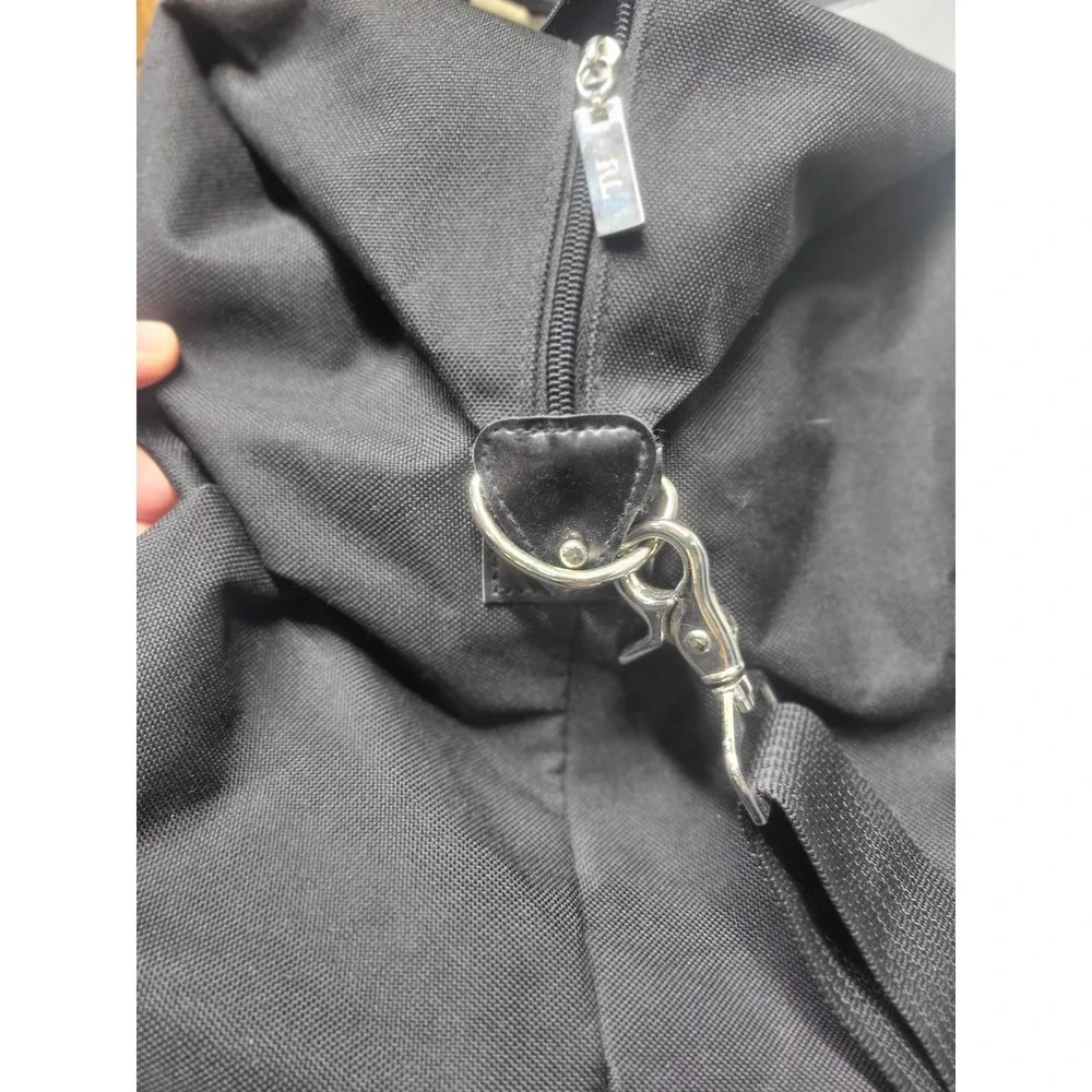 Ralph Lauren RL Black Canvas Weekender Travel Duffel gym‎ carry on Bag